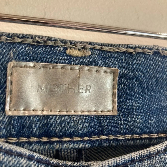 MOTHER Jeans Sz 25 The Stunner Ankle Graffiti Girl Distressed Buttonfly Jeans - Picture 7 of 15